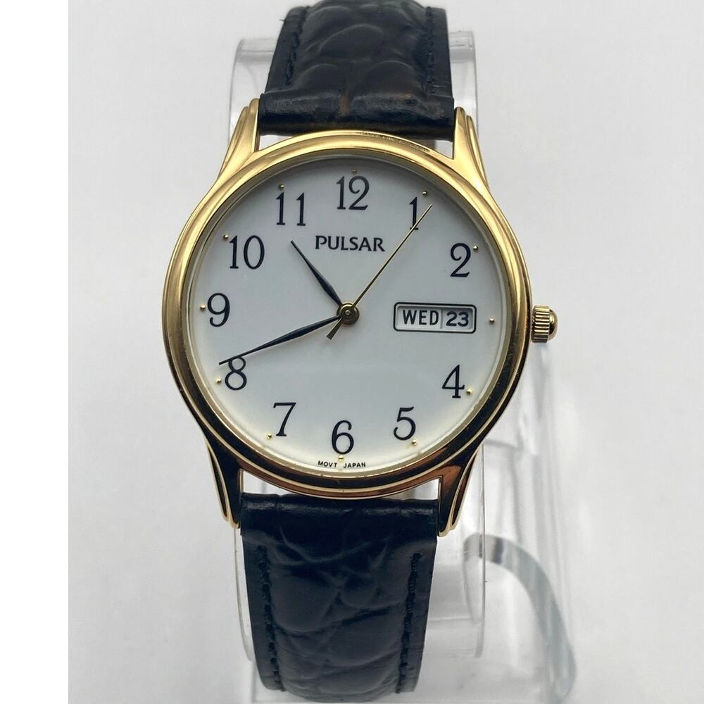Pulsar Unisex Dress watch 34mm - Fresh Battery - Adjustable Pebbled Leather - WR